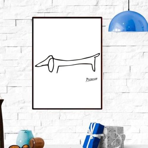 Pablo Picasso The Dachshund Dog Print Canvas Abstract Animals Minimalist Wall Art Kids Room Bar Office, Home Decor, No Frame
