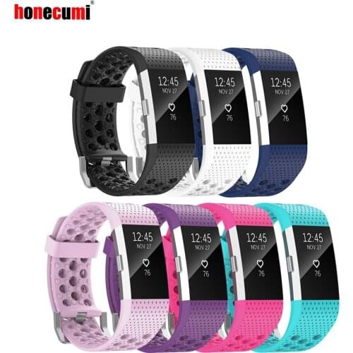Honecumi For Fitbit Charge 2 Sport Band Accessories Lightweight Ventilate Wrist Strap Band Replacement with Multiple Hole Design