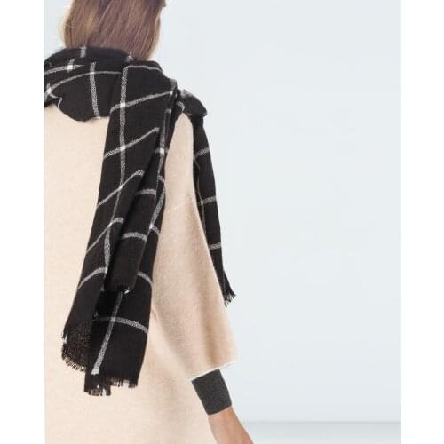 Scarfs for ladies women retro plaid 100% cashmere-like pashmina