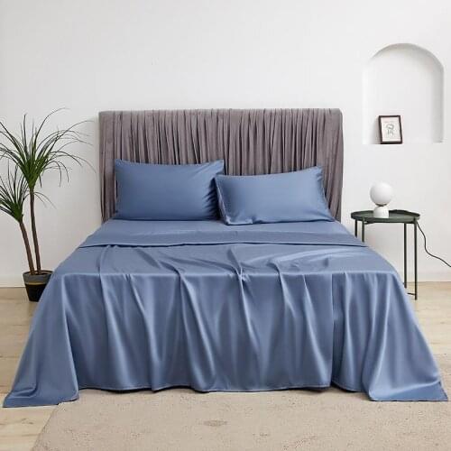 30 60S Tencel silk sheets single piece flat bed sheet high-end solid color Lyocell fiber naked sleeping summer
