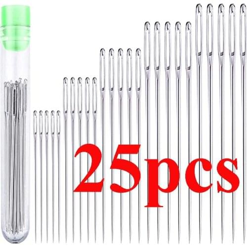 25pcs 5 Size Big Eye Sewing Machine Universal Conventional Useful Needle Embroidery Tool Diy Accessories Household Tool For Home