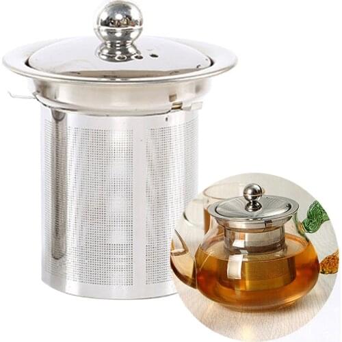 Tea Infuser with Lid Stainless Steel Teapot Kettle Loose Leaf Fine Mesh Strainer Tea Filter