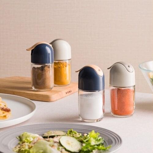 Salt Sugar Spice Rack Glass Container Pepper Moisture Proof Sealed Bbq Spice Rack Organizer Rangement Cuisine Kitchen Tools 50