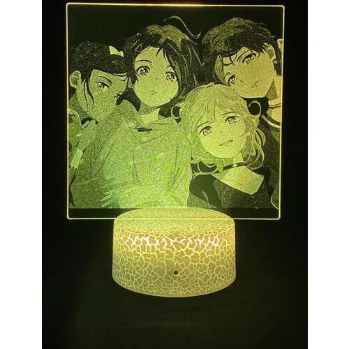 LED Nightlight RGB Color 3D Picture Lamp Anime Nightlight WONDER EGG PRIORITY APP Control Room Decor Teenager Cartoon Fans Gift