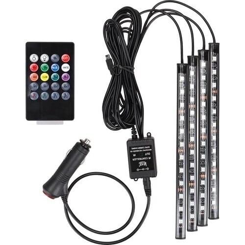 Controlled Voice Operated 12'li Foot Six LED Decorative Wink Attractive Car Inside Lighting Fixtures