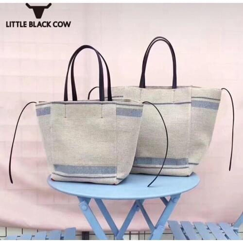 Big Capacity Women Canvas Tote Bag Casual Shopping Packing Handbag Beach Bag Bucket Style Street Sac a Main Design Shoulder Bags