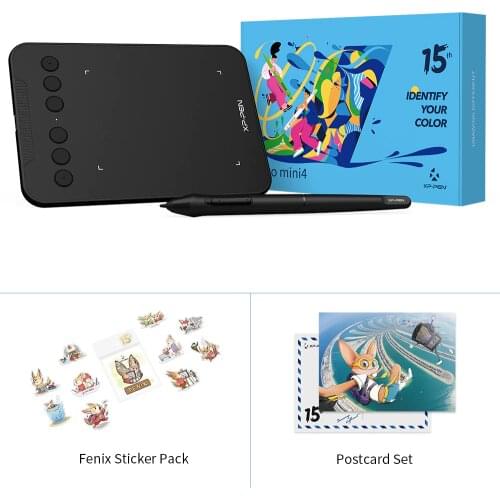 XP-Pen Deco mini 4 Anniversary Edition Graphics Tablet for Drawing 4x3 inch 8192 Level Pen Support Android Windows Mac Digital