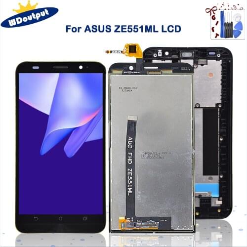 5.5"Original For ASUS Zenfone 2 ZE551ML Display LCD Touch Screen Digitizer Assembly Replacement For ASUS ZE551ML Z00AD+Frame