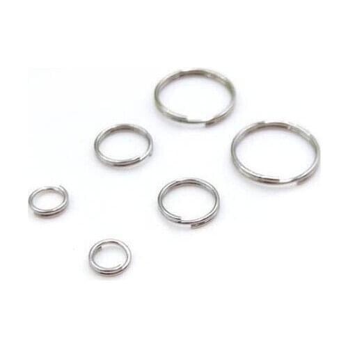 100pcs/lot Stainless Steel Open Jump Rings Silver Tone 4 5 6 7 8 10mm Double Loop Split Ring Connector for DIY Jewelry Making