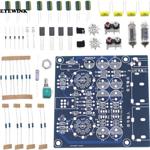 AC 12V 6J1/6K4 Tube Fever Pre Amplifier Preamp AMP Board Headphone Buffer Module Stereo Potentiometer Valve DIY Kit