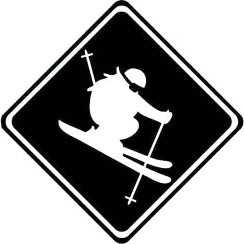 13CM*13.1CM Fashion Skier Decal Vinyl car sticker Decor Black/Silver S9-0438