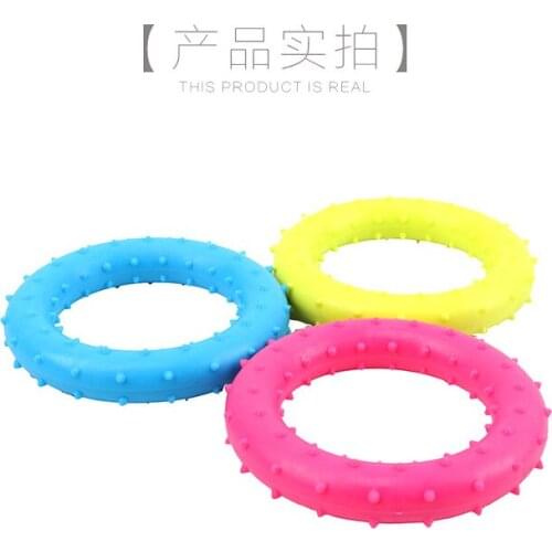 1X Dog Chewing Pet TPR Toys Safety Barbed Ring Bite Rubber Circle Resistant Molar Teeth Cleaning Toy For Puppy