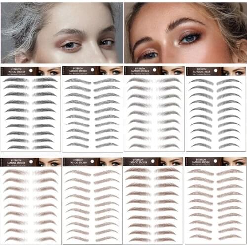 30pair/3sheet 4D Fake Eyebrow Sticker Hair Like Eyebrows Natural Long Lasting Waterproof Eyebrow Tattoo Sticke Makeup Cosmetics