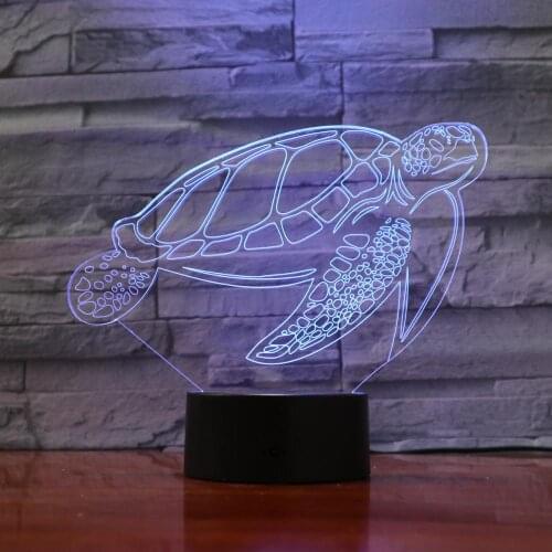 Sea Turtles 3D Lamp LED Touch Light Colorful Animal Lamp Birthday Party Decoration Figurines Table Lamp For Kids Toys Gift 1092