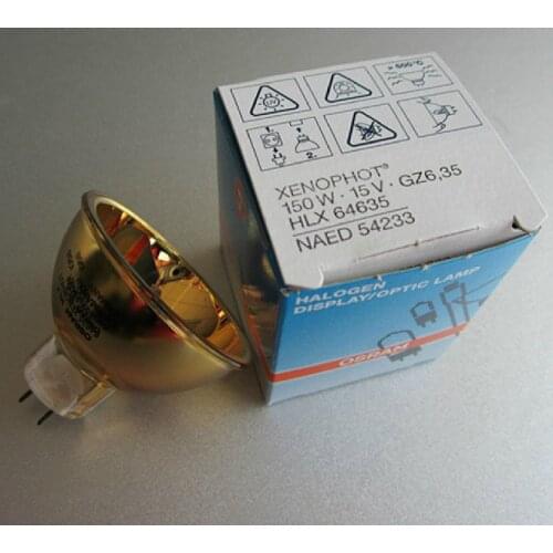 5pcs/Lot 15V150W For Osram HLX64635 GZ6.35 Photo Optic Lamp Halogen Gilded Lamp Bulb Cup Free Tracking