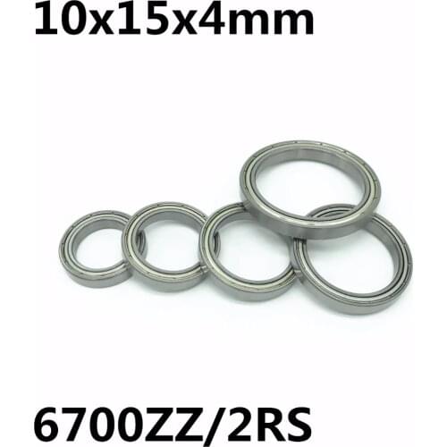 50pcs 6700ZZ 6700-2RS ultra-thin deep groove ball bearings 10x15x4 mm High quality 61700ZZ 6700 6700Z 6700RS