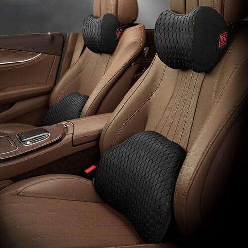 Car Neck Pillow Headrest Lumbar Support Car Seat Cushion Back Pillow Memory Foam Ergonomics Travel Pillow for Driver Chair