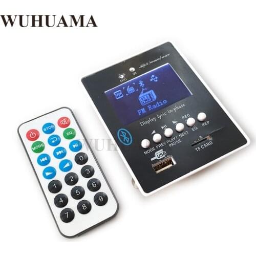 DIY Reproductor MP3 Player TF Card USB Decoder Module DC 12V WAV Lossless Decodering Board Bluetooth Blue LED FM Radio Car KIT