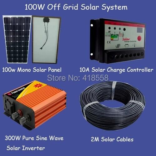 Free shipping 100w off grid system complete components solar off grid system for home lighing system use 25 year free warranty