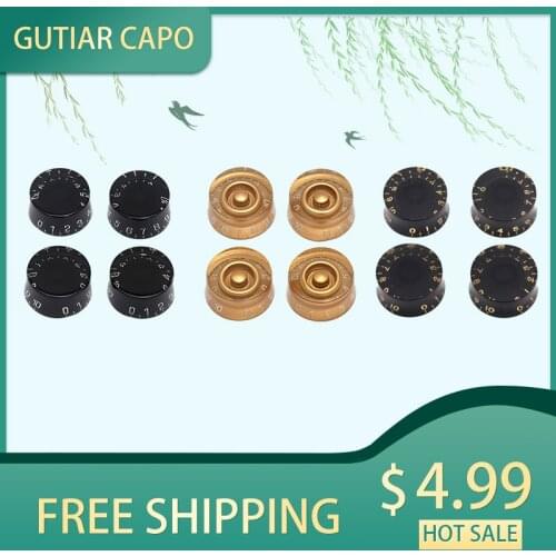 Free Shipping Guitar Knobs Pack of 4 Volume Tone Control Knobs Caps With Number Plastic for LP SG Electric Guitar Parts
