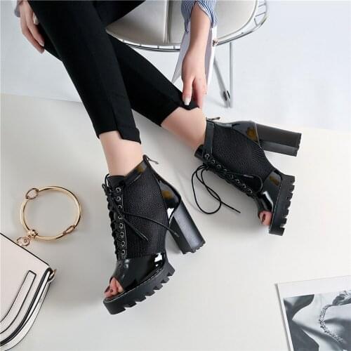 MILI-MIYA Genuine Leather Ankle Women Sandals Fashion Super High 9cm Square Heels Solid Handmade For Ladies Hot Sale