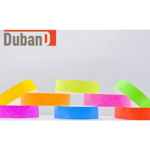 100pcs tyvek paper wristbands synthetic paper bracelet meeting concert sticky wristband print pattern logo for event and party