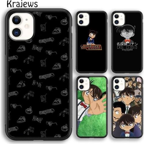 Krajews Japanese anime Detective Conan Soft Phone Case For iPhone 5s 6s 7 8 plus X XR XS 11 12 pro max Samsung Galaxy S8 S9 S10