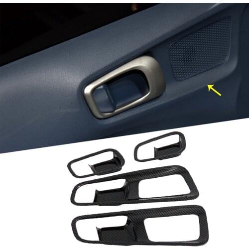 For Hyundai Venue 2019 2020 Carbon Fiber Inner Door Handle Catch Cover Bowl Cup Trim Decoration Car Styling Auto Accessories