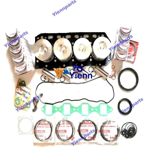 For Yanmar 4TNV82 4TNV82A Overhaul Rebuild Kit With Piston Ring set Bearing For fit Excavator Tractor Engine Repair Parts