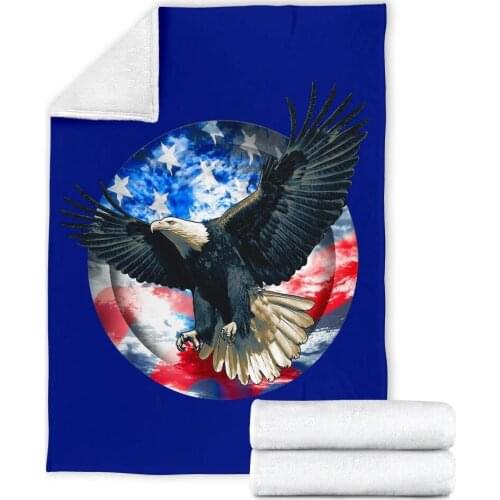 Eagle 3d printed fleece blanket for Beds Hiking Picnic Thick Quilt Fashionable Bedspread Sherpa Throw Blanket 01