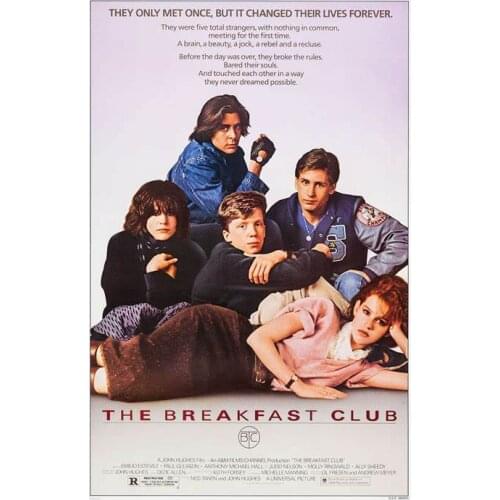 Hot RareThe Breakfast Club signing Retro Vintage Movie Art SILK POSTER Wall Art Home Decorative painting