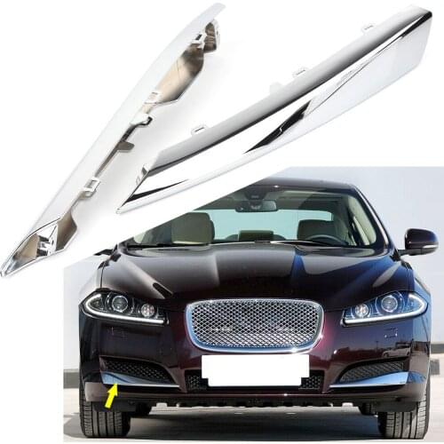 Chrome ABS Car Front Bumper Grille Side Molding Trim Grill Left + Right For Jaguar XF 2012 2013 2014 2015 1Pair