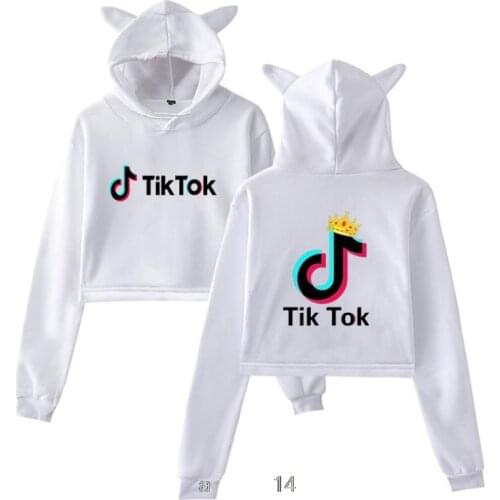 Korean Stylish Navel Hoodies Sweatshirt Printed Cool Women Sexy Tik Tok Streetwear Popular Pullover Harajuku Sweatshirt