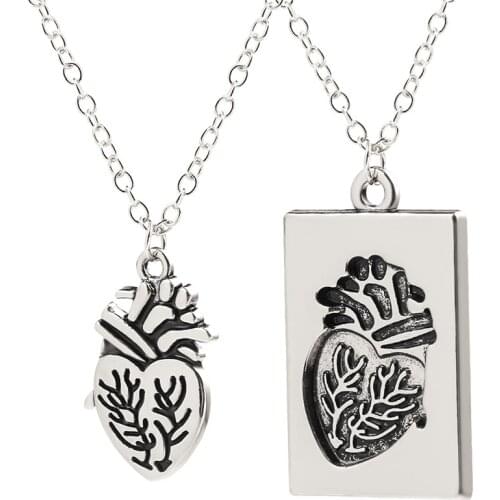 Creative Puzzle Couple Anatomical Heart Necklace Women Romantic Valentine Day Gift Chain Pendant Fashion Confession Gift Jewelry