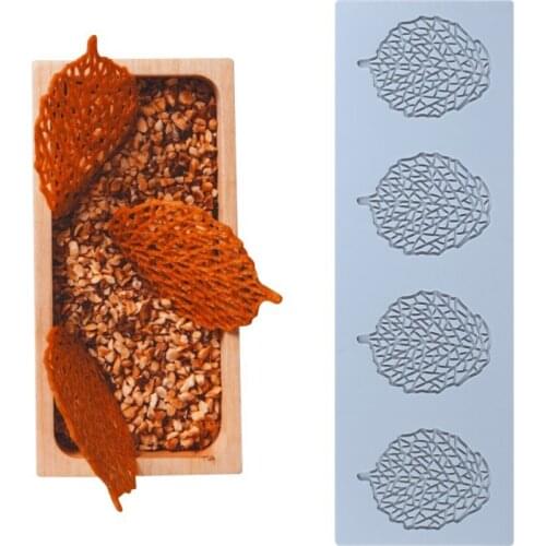 Lace Cookie Cake Stencil Leaves Shaped Fondant Cake Decoration Accessories Chocolate Silicone Baking Mold Pastry Tools