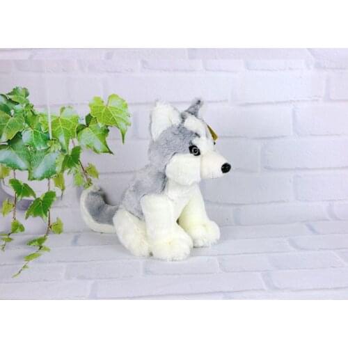 Lovely squatting husky dog plush toy about 30cm soft doll birthday gift w0880