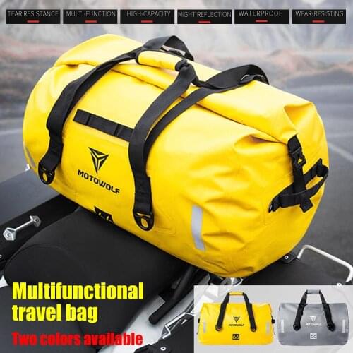 40/66/90L Motorcycle Waterproof Tail Bags Back Seat Bags Motorcycle Cycling Hiking Travel Boating Bag Large Capacity Storage Bag