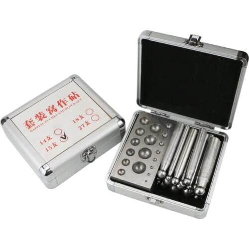 15/18PCS Steel Doming Punch Set High Hardness Square Dapping Block Jewelry Shaping Tool