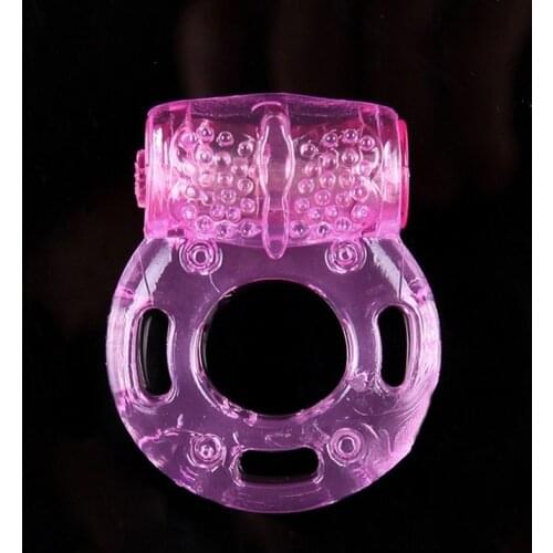 New Vibrating Cock Penis Ring Cockring Set Pink Stimulator Waterproof Silicone