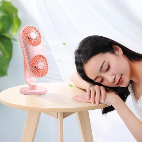 Cooling Fan Dual-Turbine Blade Handheld 3 Gear Home Office Room Table Desktop Air Cooler Fan Durable to use for Daily Life