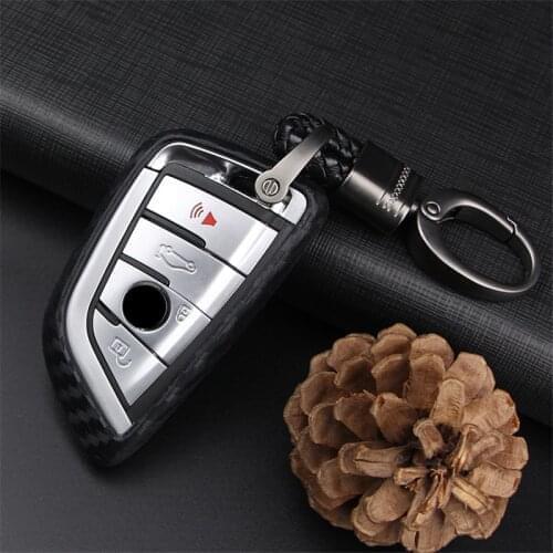 Carbon Fiber Pattern Car Key Ring Case Cover Silicone For BMW X1 X3 X4 X5 X6 F15 F16 F48 G30 G38 525 540 740 1 2 5 7 Series 218i