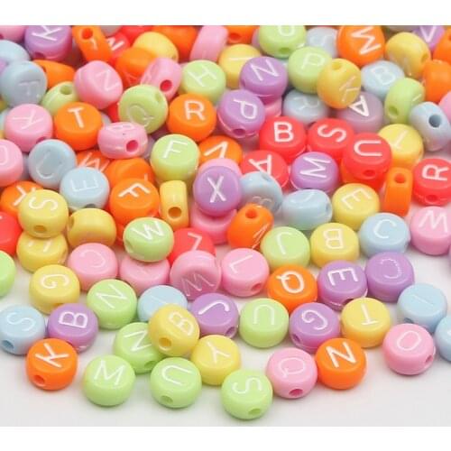 Mixed Colorful Acrylic Spacer Beads 4x7mm Round Letter Beads For Jewelry Making Diy Charm Necklace Bracelet Accessories