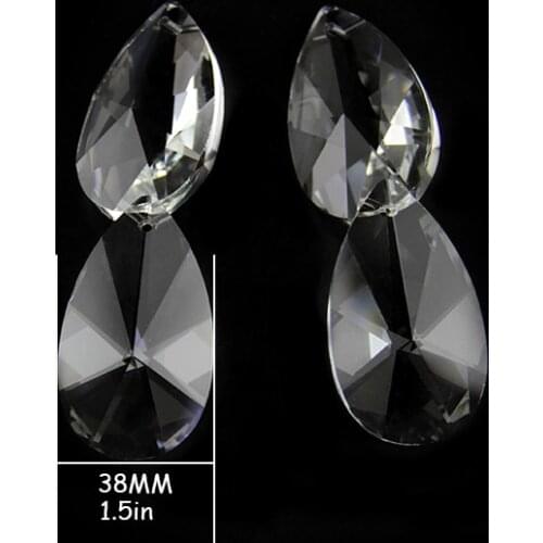 380pcs/lot 38mm Glass Chandelier Prism Pendant Crystal Lamp Suncatcher Parts Free Shipping