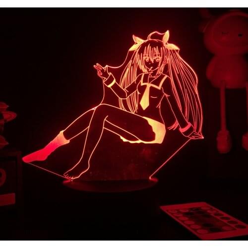 Led Light Anime Date A Live Kurumi Tokisaki for Kids Bedroom Decor Night Light Brithday Gift Room Desk 3d Lamp Date A Live Manga