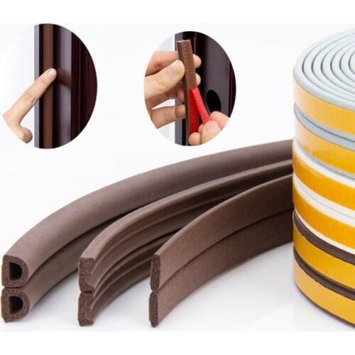 Seal Strip Self-Adhesive E/D/P/I Type Doors Window Gasket Soundproof Rubber Foam Weatherstrip Sound Insulation Collision 5metres