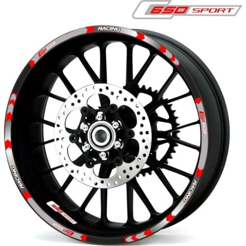 High quality Motorcycle Wheel Sticker 7 Style 15inch Tire Rim Stickers wheel Reflective waterproof Sticker For BMW C650 Sport