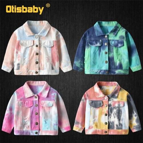 Winter Kids Fashion Denim Jacket for Girls Boy Childrens Clothing Colorful Baby Trench Coat Bomber Child Cardigan Outwear