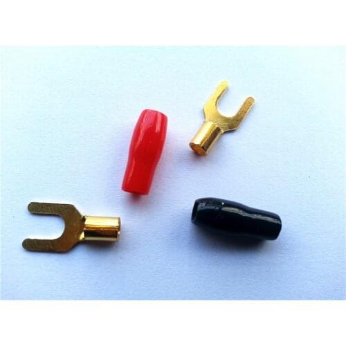 10PCS Solderless Eico Amp Speaker Banana Spade terminal connector Plug Gold Plated