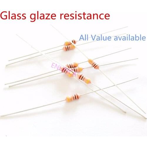 10pcs RI40 1/4W 200M 250M 300M 430M 500M 680M 90M 100M ohm Glass glaze resistance Thick film resistors 5% 1000MR ohm