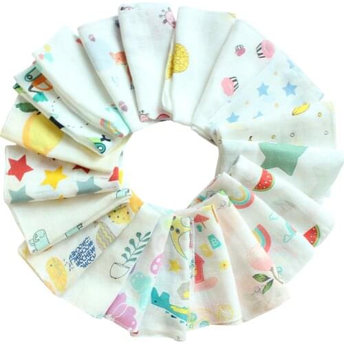 【2 layers】 Baby Bibs For Boys&Girls Burp Cloths Bandana Bibs Baby Infant Cartoon Anti-dirty Bib Bandanas Square Saliva Towel